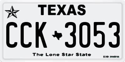 TX license plate CCK3053