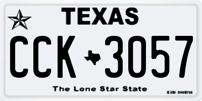 TX license plate CCK3057