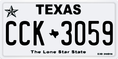 TX license plate CCK3059