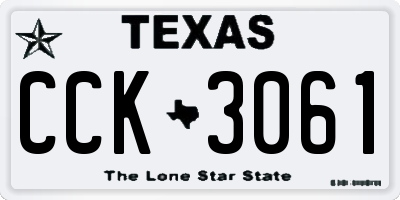 TX license plate CCK3061