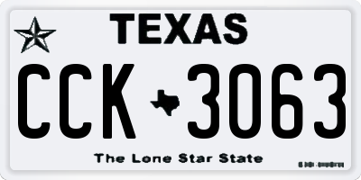 TX license plate CCK3063