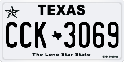 TX license plate CCK3069
