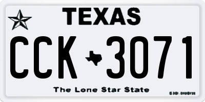 TX license plate CCK3071
