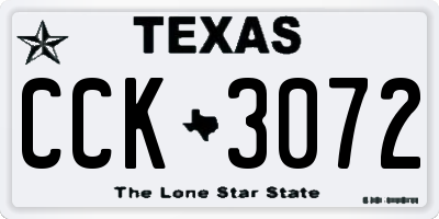 TX license plate CCK3072