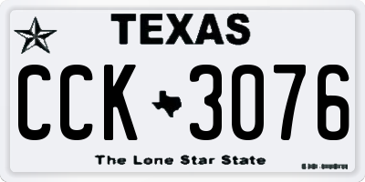 TX license plate CCK3076