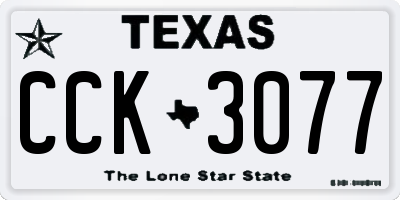 TX license plate CCK3077