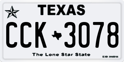 TX license plate CCK3078