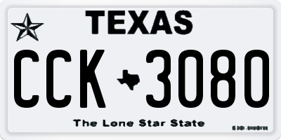 TX license plate CCK3080
