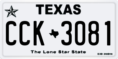 TX license plate CCK3081