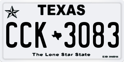 TX license plate CCK3083