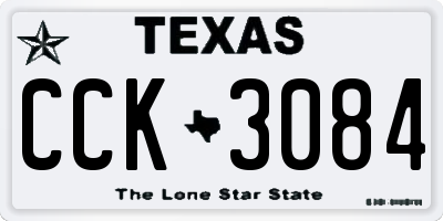 TX license plate CCK3084