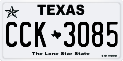 TX license plate CCK3085