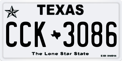 TX license plate CCK3086