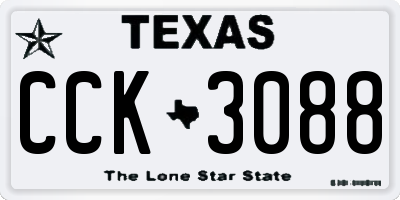 TX license plate CCK3088