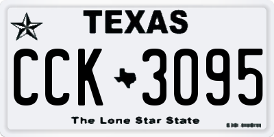 TX license plate CCK3095