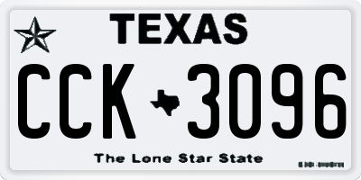 TX license plate CCK3096