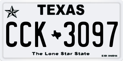 TX license plate CCK3097
