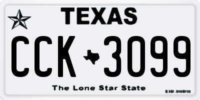 TX license plate CCK3099