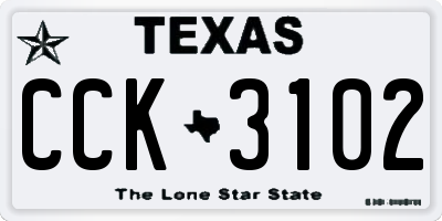 TX license plate CCK3102