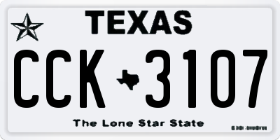 TX license plate CCK3107