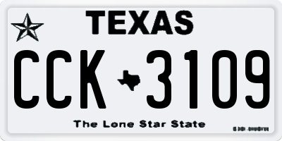 TX license plate CCK3109