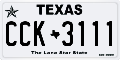 TX license plate CCK3111