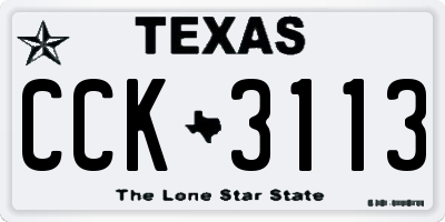 TX license plate CCK3113