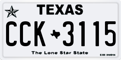 TX license plate CCK3115
