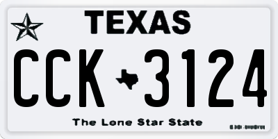 TX license plate CCK3124