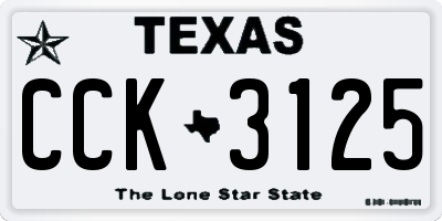 TX license plate CCK3125