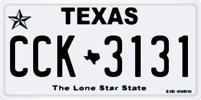 TX license plate CCK3131