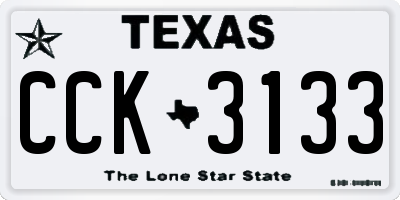 TX license plate CCK3133