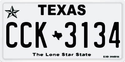 TX license plate CCK3134