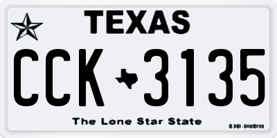TX license plate CCK3135