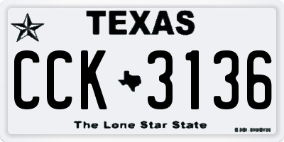 TX license plate CCK3136