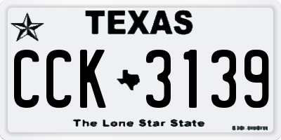 TX license plate CCK3139