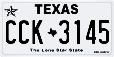 TX license plate CCK3145