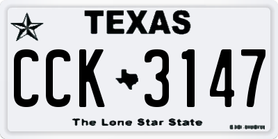 TX license plate CCK3147