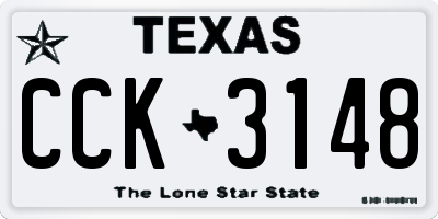 TX license plate CCK3148