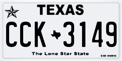 TX license plate CCK3149