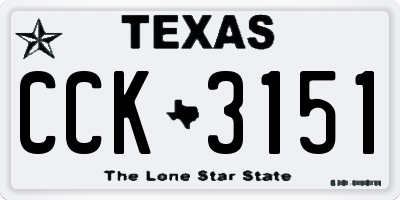 TX license plate CCK3151