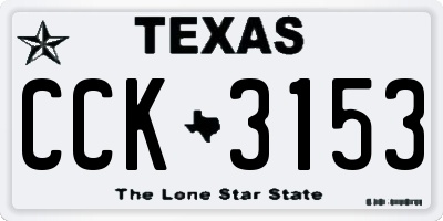 TX license plate CCK3153