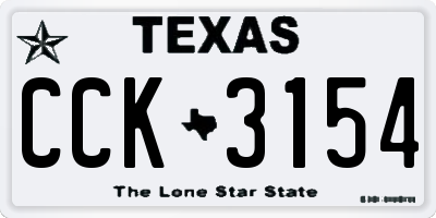 TX license plate CCK3154