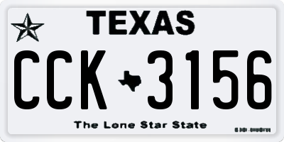TX license plate CCK3156