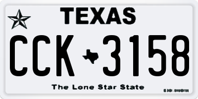 TX license plate CCK3158
