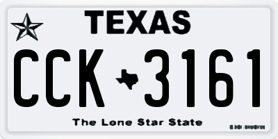 TX license plate CCK3161