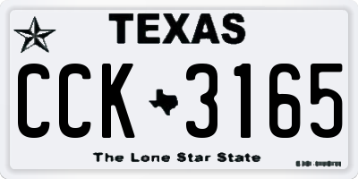 TX license plate CCK3165
