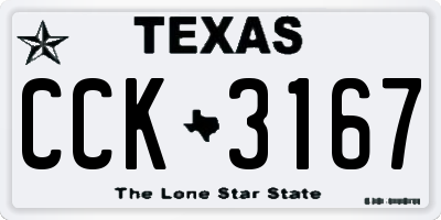 TX license plate CCK3167