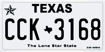TX license plate CCK3168