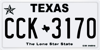 TX license plate CCK3170